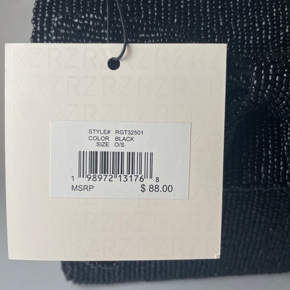 Rachel Zoe Black Beaded Handle Bag / Clutch w Removable Chain Strap Boxed Gift - Picture 4 of 6